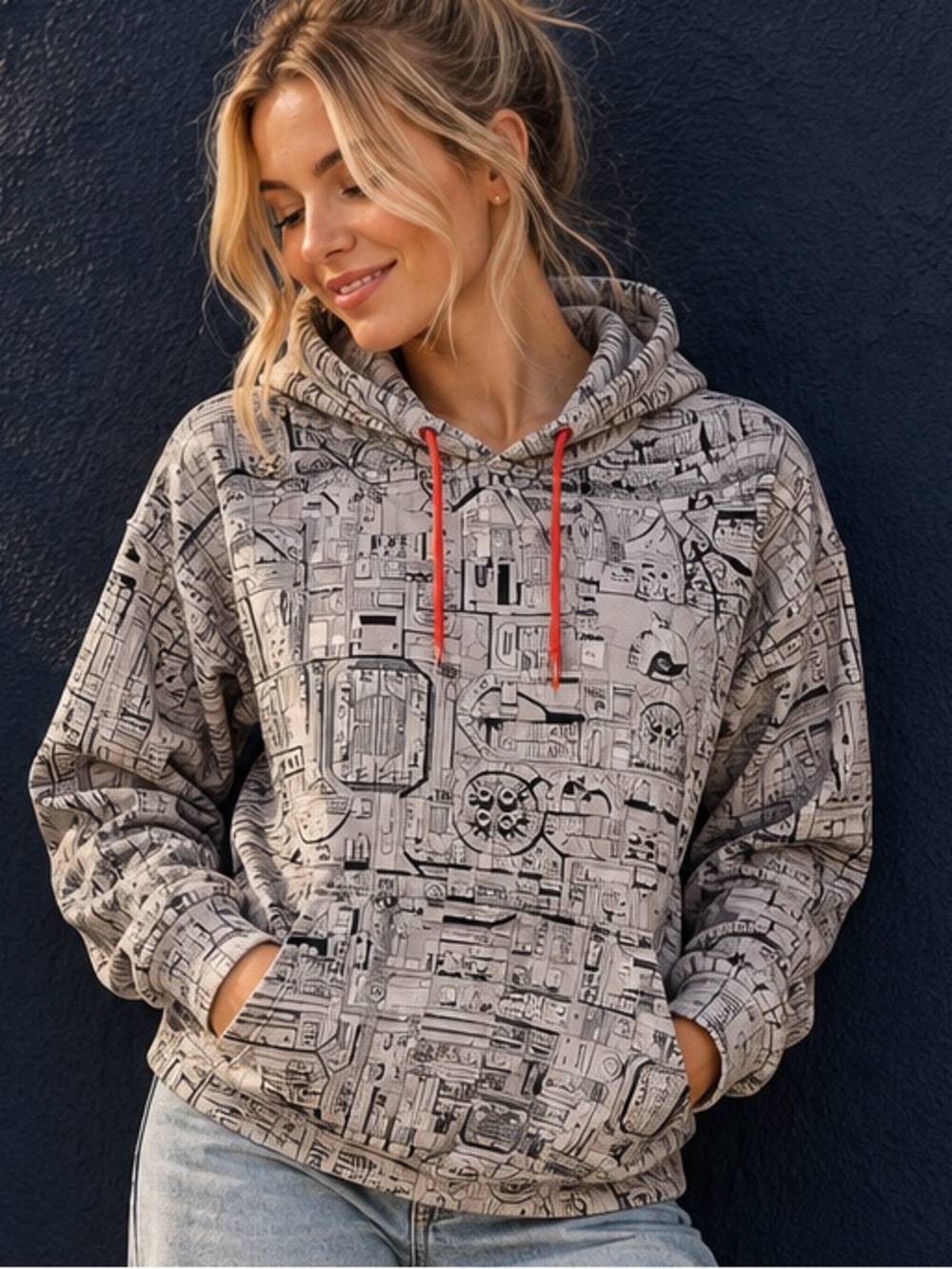 Star Wars Hoodie Small Unisex Millennium Falcon Graphic Y2K Lucas Films RSVLTS